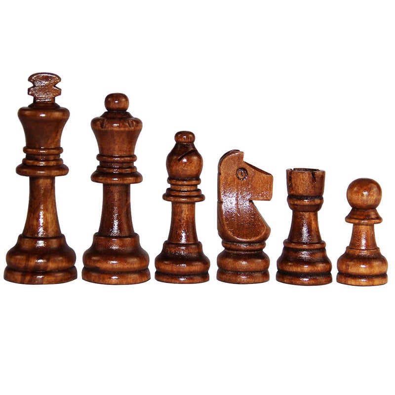 ASNEY Wooden Chess Pieces, Tournament Staunton Wood Chessmen Pieces Only, 3.15â€ King Figures Chess Game Pawns Figurine Pieces, Includes Storage Bag - Image 3
